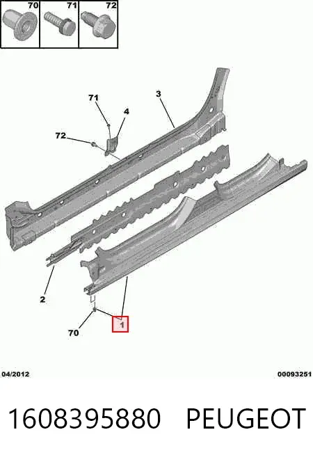 Acesso externo esquerdo 1608395880 Peugeot/Citroen
