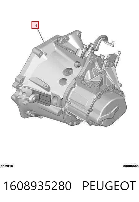 Caixa de Mudança montada (caixa mecânica de velocidades) 1608935280 Peugeot/Citroen