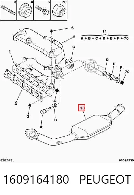 Convertidor - catalisador 1609164180 Peugeot/Citroen