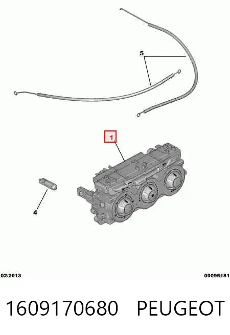 Unidade de controlo dos modos de aquecimento/condicionamento 1609170680 Peugeot/Citroen