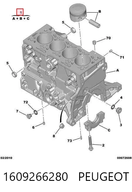 Bloco de cilindros de motor 1609266280 Peugeot/Citroen