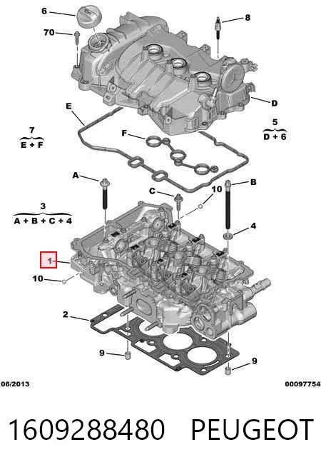 Cabeça de motor (CBC) 1609288480 Peugeot/Citroen