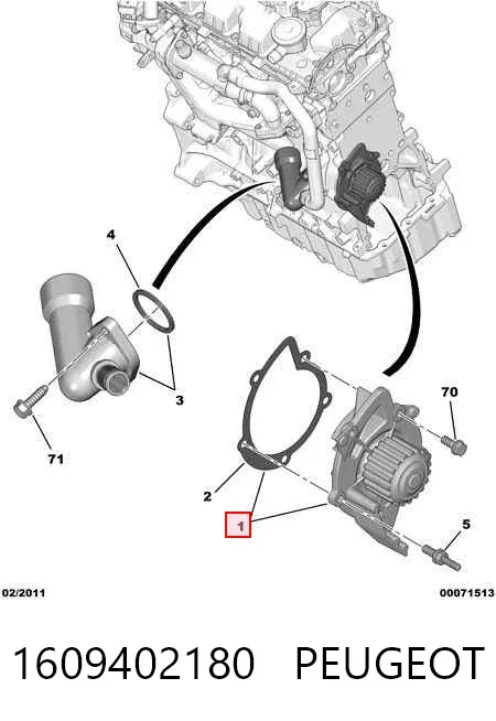 Bomba de água (bomba) de esfriamento 1609402180 Peugeot/Citroen