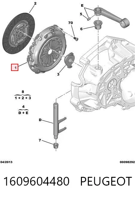 Kit de embraiagem (3 peças) 1609604480 Peugeot/Citroen
