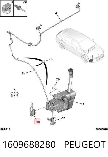 Bomba de motor de fluido para lavador de vidro dianteiro 1609688280 Peugeot/Citroen