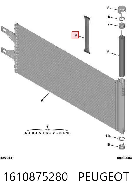 Tanque de recepção do secador de aparelho de ar condicionado 1610875280 Peugeot/Citroen