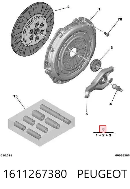 Kit de embraiagem (3 peças) 1611267380 Peugeot/Citroen