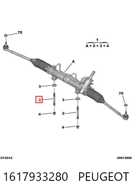 Cremalheira da direção 1617933280 Peugeot/Citroen