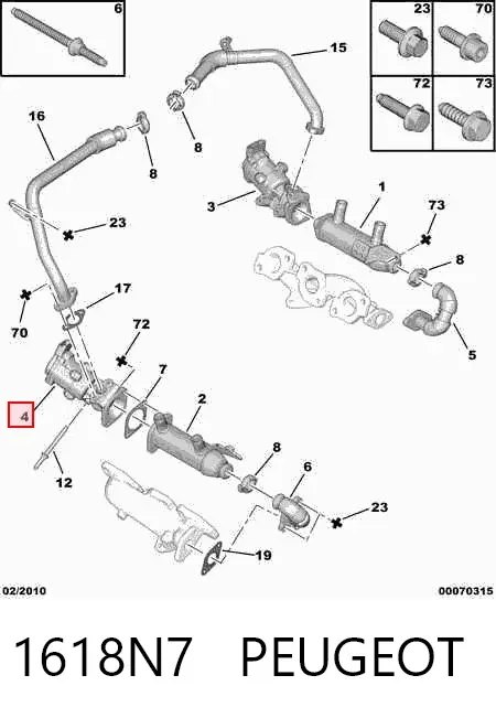 Válvula EGR de recirculação dos gases 1618N7 Peugeot/Citroen