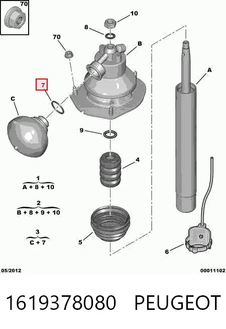 Acumulador hidráulico dianteiro do sistema de amortecimento 1619378080 Peugeot/Citroen