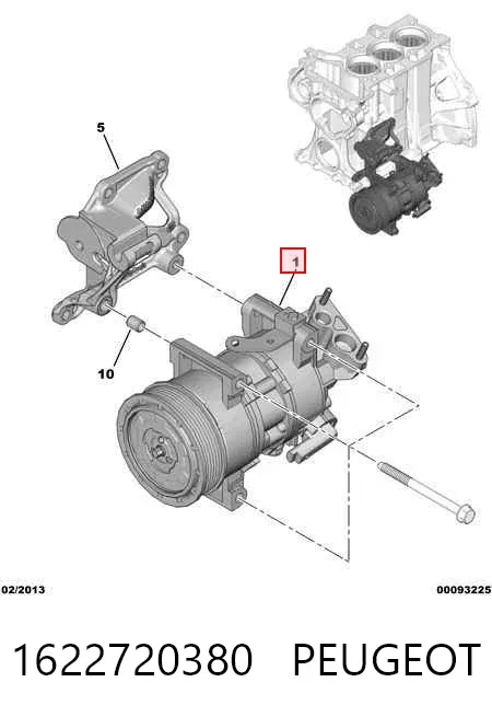 Compressor de aparelho de ar condicionado 1622720380 Peugeot/Citroen