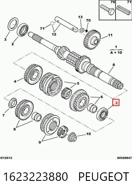Rolamento da árvore primária da Caixa de Mudança 1623223880 Peugeot/Citroen