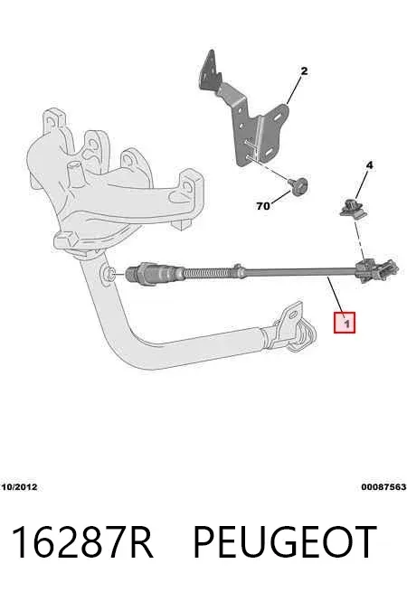 Sonda lambda, sensor de oxigênio 16287R Peugeot/Citroen