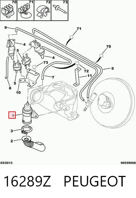 Válvula EGR de recirculação dos gases 16289Z Peugeot/Citroen