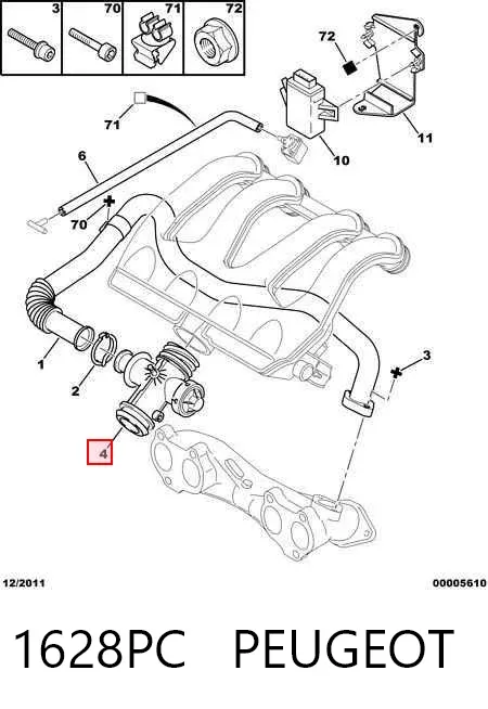 Válvula EGR de recirculação dos gases 1628PC Peugeot/Citroen