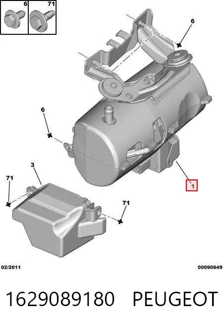 Bomba da Direção hidrâulica assistida 1629089180 Peugeot/Citroen
