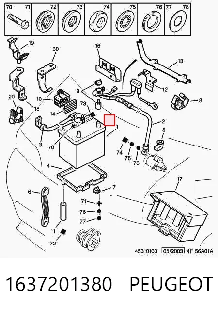 Bateria recarregável (PILHA) 1637201380 Peugeot/Citroen