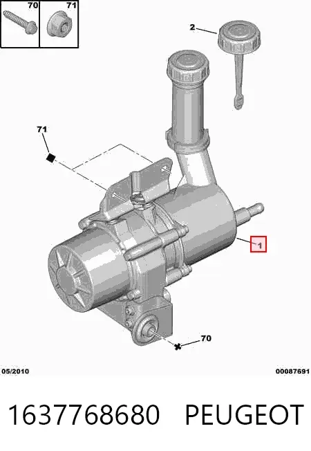 Bomba da Direção hidrâulica assistida 1637768680 Peugeot/Citroen