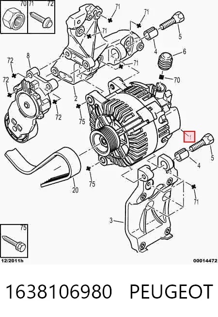 Gerador 1638106980 Peugeot/Citroen