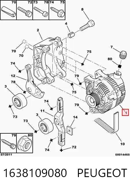 Gerador 1638109080 Peugeot/Citroen