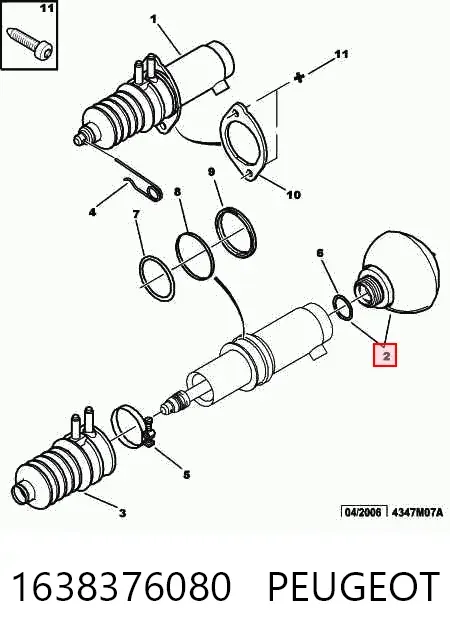 Acumulador hidráulico traseiro do sistema de amortecimento 1638376080 Peugeot/Citroen