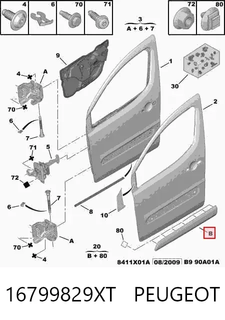 Moldura da porta dianteira esquerda inferior 16799829XT General Motors
