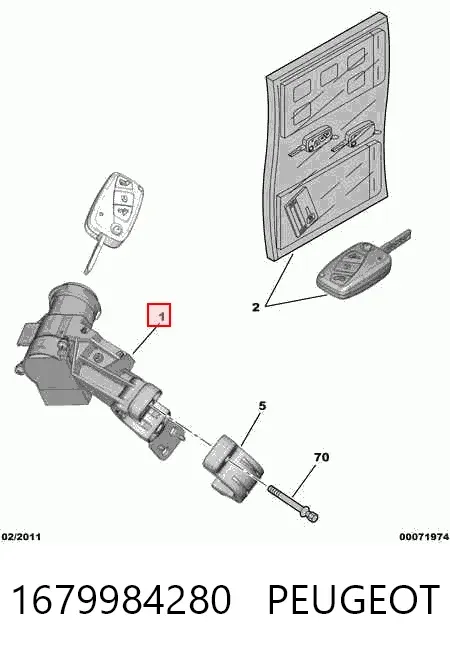 Fecho de ignição 1679984280 Peugeot/Citroen