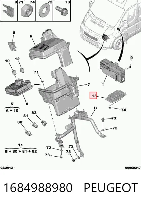 Módulo de direção (Centralina eletrônica) de motor 1684988980 Peugeot/Citroen