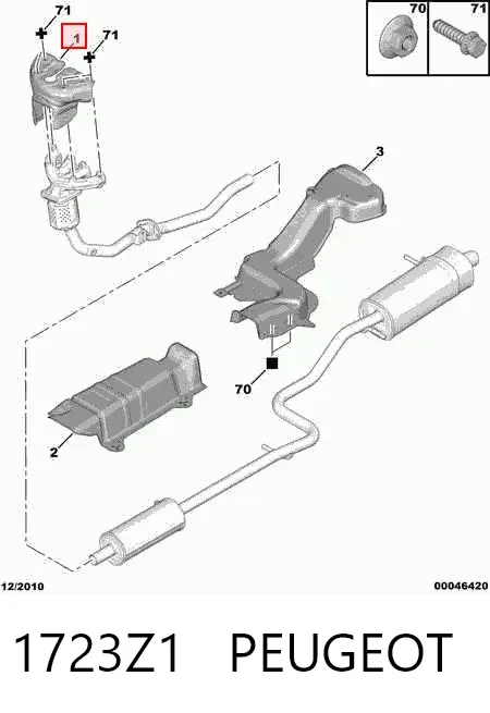 Proteção (tela térmica) de tubo coletor de escape 1723Z1 Peugeot/Citroen