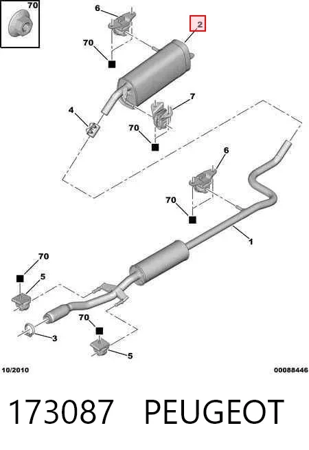 Silenciador, parte traseira 173087 Peugeot/Citroen