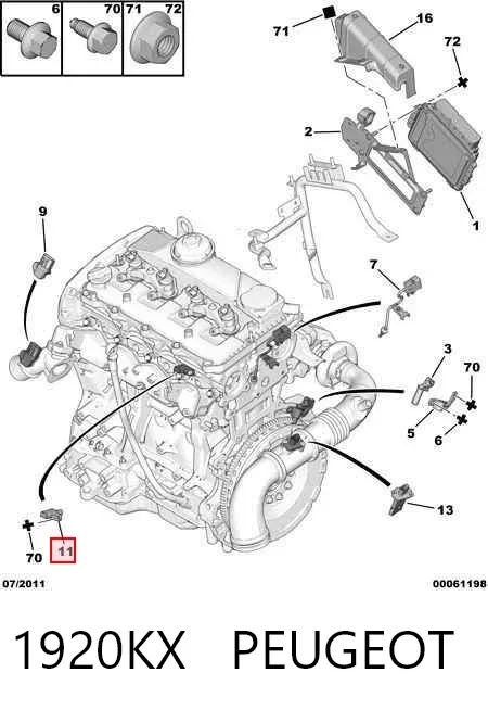Sensor de posição da árvore distribuidora 1920KX Peugeot/Citroen