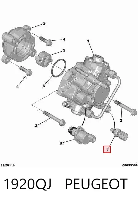 Sensor de temperatura de combustível 1920QJ Peugeot/Citroen