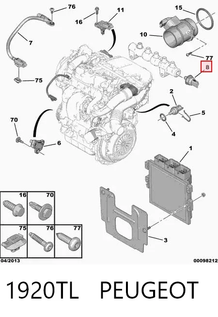 Sensor de pressão de combustível 1920TL Peugeot/Citroen