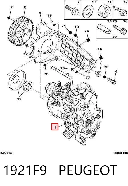 Bomba de combustível de pressão alta 1921F9 Peugeot/Citroen