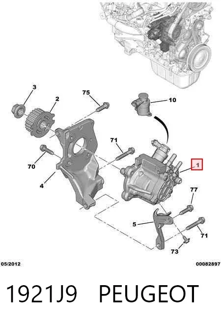 Bomba de combustível de pressão alta 1921J9 Peugeot/Citroen