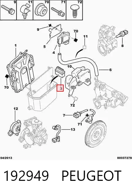 Relê de bomba de gasolina elétrica 192949 Peugeot/Citroen