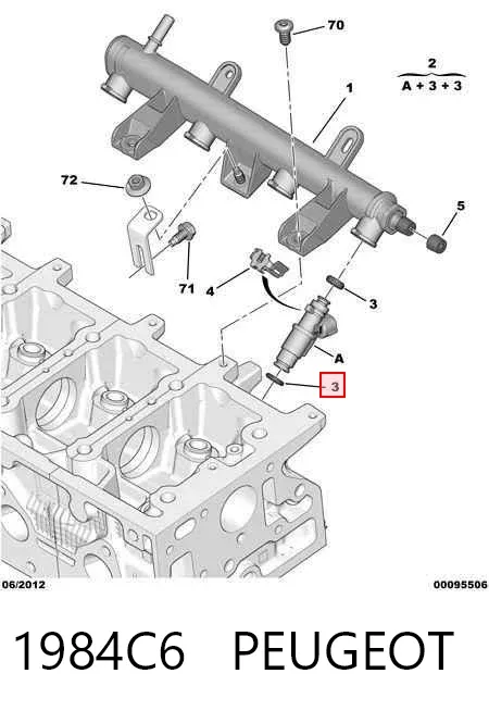 Injetor de injeção de combustível 1984C6 Peugeot/Citroen
