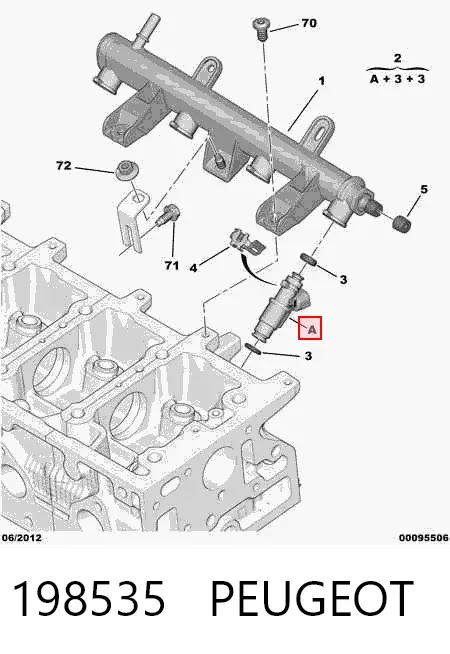 Injetor de injeção de combustível 198535 Peugeot/Citroen