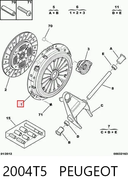 Cesta de embraiagem 2004T5 Peugeot/Citroen