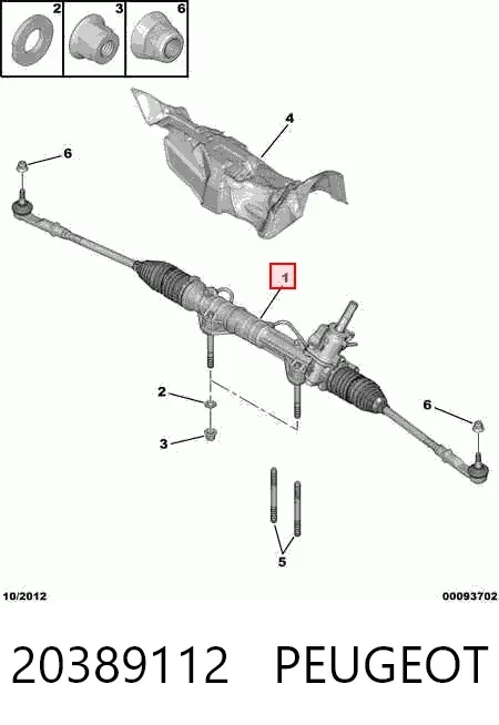 Cremalheira da direção 20389112 Peugeot/Citroen