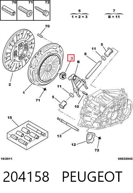 Rolamento de liberação de embraiagem 204158 Peugeot/Citroen