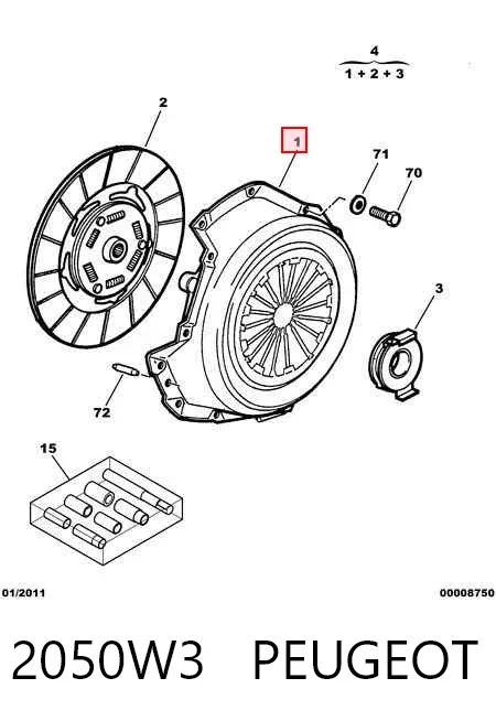 Kit de embraiagem (3 peças) 2050W3 Peugeot/Citroen