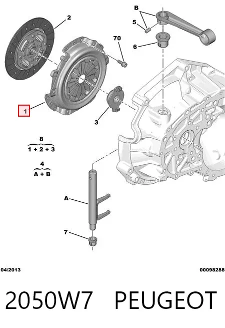 Kit de embraiagem (3 peças) 2050W7 Peugeot/Citroen