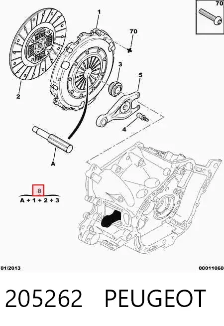 Kit de embraiagem (3 peças) 205262 Peugeot/Citroen
