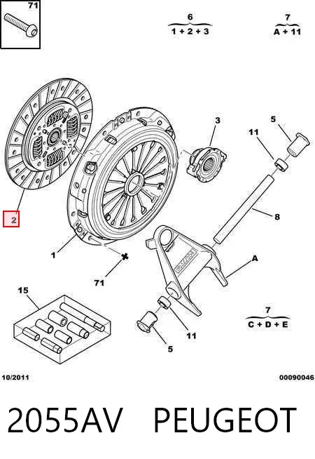 Disco de embraiagem 2055AV Peugeot/Citroen