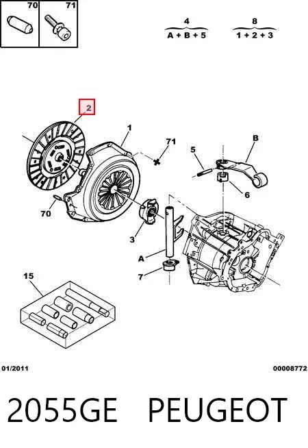 Disco de embraiagem 2055GE Peugeot/Citroen