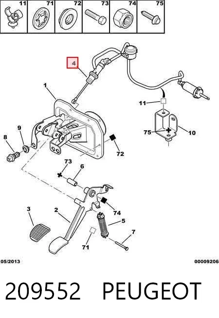Cilindro mestre de embraiagem 209552 Peugeot/Citroen