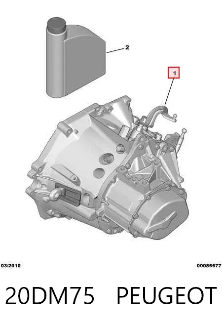 Caixa de Mudança montada (caixa mecânica de velocidades) 20DM75 Peugeot/Citroen
