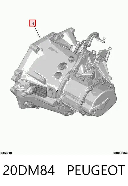 Caixa de Mudança montada (caixa mecânica de velocidades) 20DM84 Peugeot/Citroen