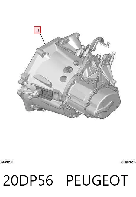 Caixa de Mudança montada (caixa mecânica de velocidades) 20DP56 Peugeot/Citroen